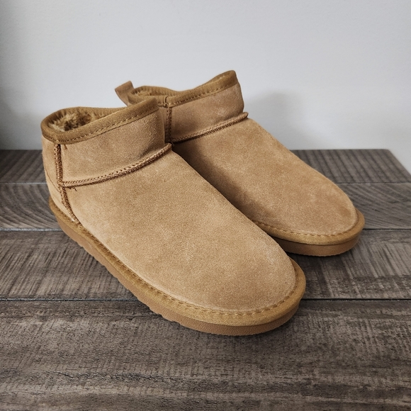 Suede Ankle Winter Classic Boot Fur Lined Brown Women's 37 US 6.5 or 7 - Picture 2 of 7